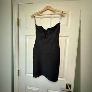 Herve Leger Black Strapless Dress